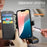 AUTSPACE for iPhone 14 A15 Case RFID Blocking Wallet Leather Magnetic Phone Cover - Black - 7