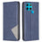 For Infinix Smart 6 / X6511B Leather Case with Card Holder Imprinting Pattern Phone Stand Cover - Blue - 1