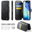 AUTSPACE for iPhone 16 A15 Case RFID Blocking Wallet Leather Magnetic Phone Cover - Black - 2