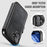 AUTSPACE for iPhone 17 A15 Case RFID Blocking Wallet Leather Magnetic Phone Cover - Black - 3