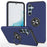 For Samsung Galaxy A57 5G Case PC + TPU Phone Cover with Rotatable Ring Holder - Blue - 1