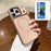 For iPhone 17 Pro Magnetic Case Hidden Camera Kickstand PC + TPU Phone Cover with Tempered Glass Screen Protector - Khaki - 1