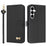 For Samsung Galaxy S26 FE Case Bowknot Decor Wallet Leather Phone Cover with Wrist Strap - Black - 1