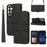 For Samsung Galaxy S26 FE Case Skin-Touch Leather Imprinted Wallet Phone Cover with Shoulder Strap + Wrist Strap - Black - 1