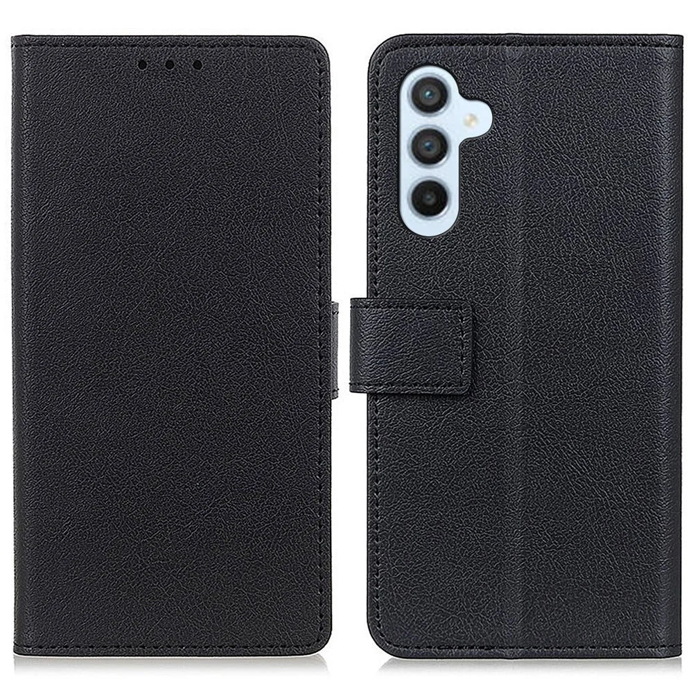 For Samsung Galaxy S26 FE Case PU Leather Stand Wallet Phone Cover - Black - 1