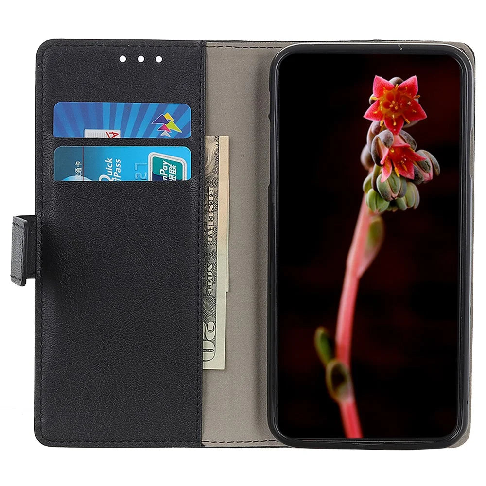 For Samsung Galaxy S26 FE Case PU Leather Stand Wallet Phone Cover - Black - 2