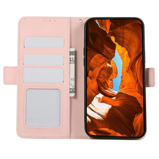 ABEEL For Samsung Galaxy S26 FE Case Leather Phone Cover with RFID Blocking Wallet - Pink - 2