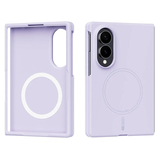 ABEEL Magnetic Case For Samsung Galaxy Z Fold8 Skin Touch Liquid Silicone Phone Back Cover - Purple - 1