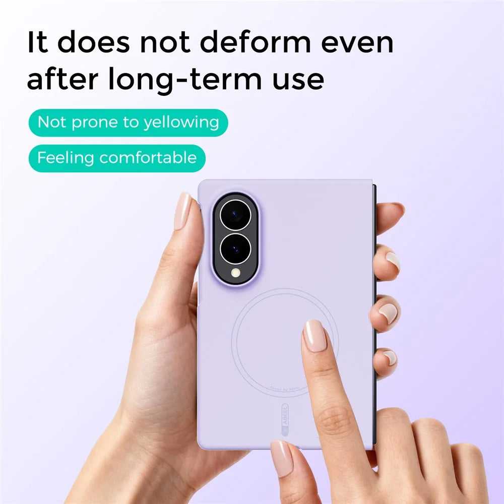 ABEEL Magnetic Case For Samsung Galaxy Z Fold8 Skin Touch Liquid Silicone Phone Back Cover - Purple - 5
