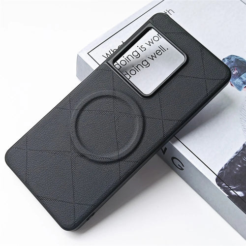 For Sony Xperia 1 VIII Magnetic Case X-Patterned TPU PU Leather PC Anti-Drop Phone Cover - Black - 1