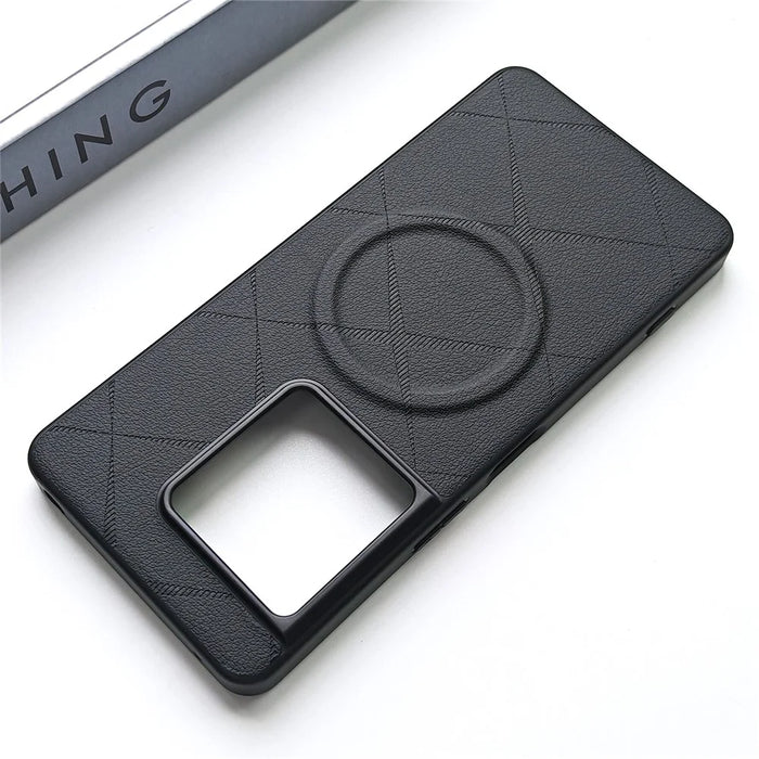 For Sony Xperia 1 VIII Magnetic Case X-Patterned TPU PU Leather PC Anti-Drop Phone Cover - Black - 2