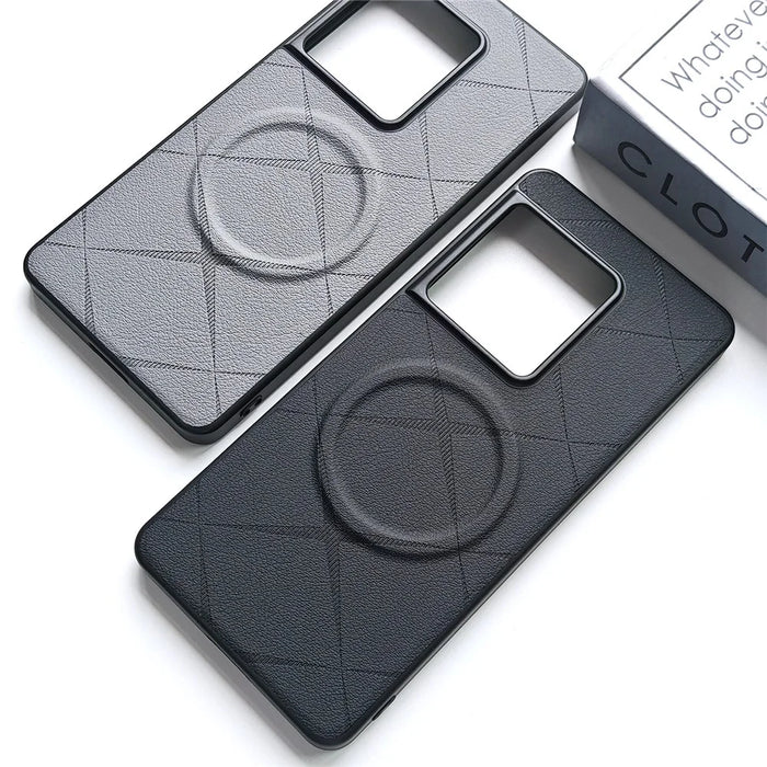For Sony Xperia 1 VIII Magnetic Case X-Patterned TPU PU Leather PC Anti-Drop Phone Cover - Black - 7