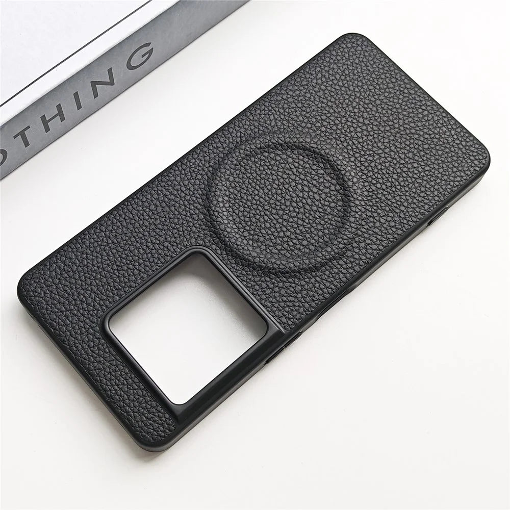 For Sony Xperia 1 VIII Magnetic Case Litchi Texture PU Leather Coated PC + TPU Protective Phone Cover - Black - 2
