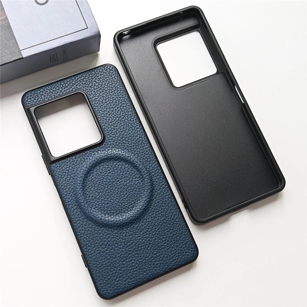 For Sony Xperia 1 VIII Magnetic Case Litchi Texture PU Leather Coated PC + TPU Protective Phone Cover - Black - 4