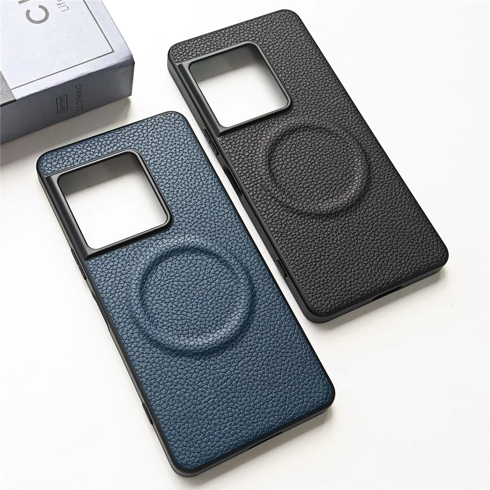 For Sony Xperia 1 VIII Magnetic Case Litchi Texture PU Leather Coated PC + TPU Protective Phone Cover - Black - 5