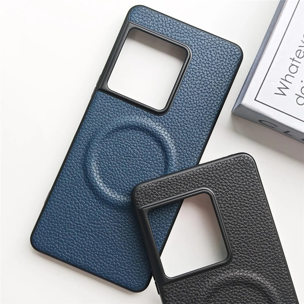 For Sony Xperia 1 VIII Magnetic Case Litchi Texture PU Leather Coated PC + TPU Protective Phone Cover - Black - 7