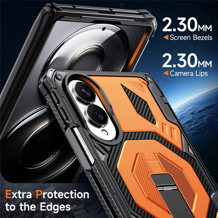 For Samsung Galaxy Z Fold8 Case Kickstand Hinge Protection Rugged PC + TPU Phone Cover - Orange - 7