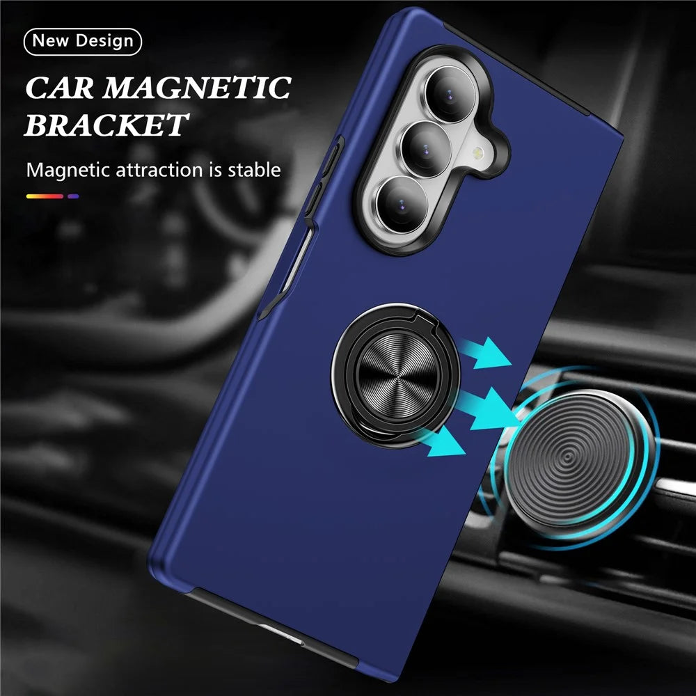 For Samsung Galaxy Z Fold8 Ultra Case PC + TPU Phone Cover with Rotatable Ring Holder - Blue - 3