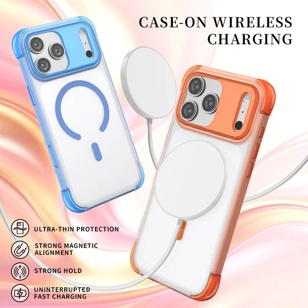 For iPhone 18 Pro / 17 Pro Magnetic Case Skin-touch PC + TPU Airbag Protection Phone Cover - Grey+Black - 6