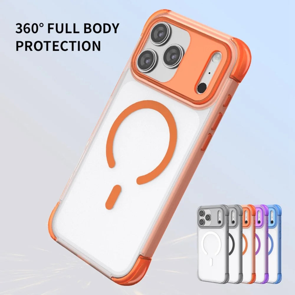 For iPhone 18 Pro Max / 17 Pro Max Magnetic Case Skin-touch PC + TPU Airbag Protection Phone Cover - Grey+Black - 3