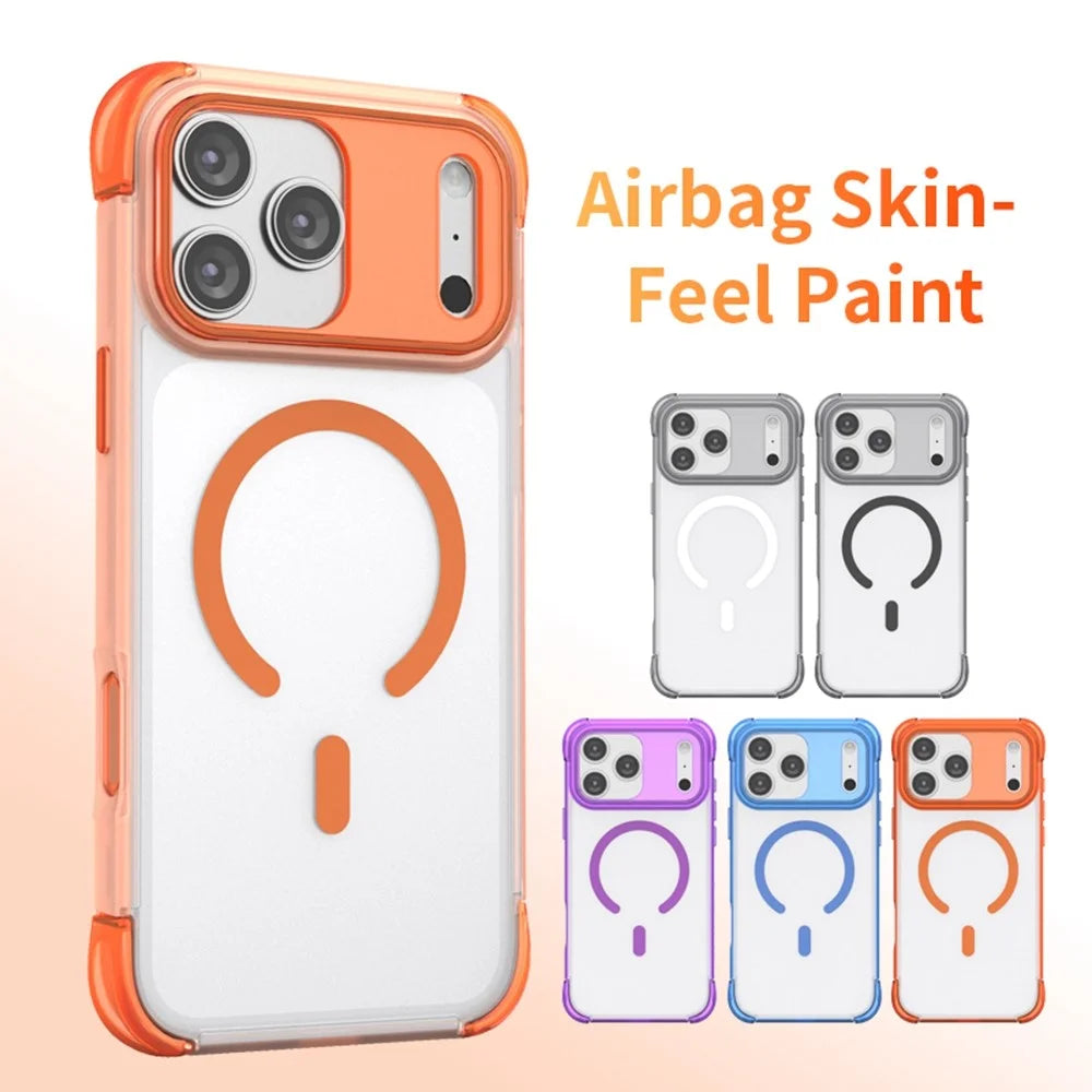For iPhone 18 Pro Max / 17 Pro Max Magnetic Case Skin-touch PC + TPU Airbag Protection Phone Cover - Grey+Black - 4