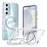 For Samsung Galaxy S26 FE Magnetic Case Double Color Rotating Ring Kickstand PC + TPU Phone Cover - White - 1