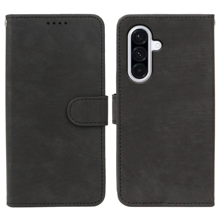 For Samsung Galaxy S26 FE Case Flip Wallet Striped Texture Leather Phone Cover - Black - 1