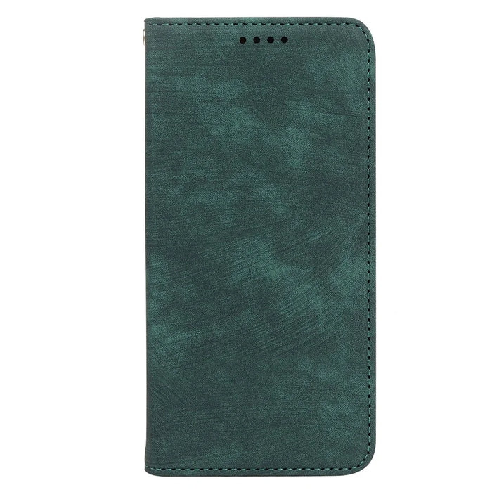 For Samsung Galaxy S26 FE Case Strong Magnetic Leather Wallet Phone Cover with Striped Texture - Green - 5