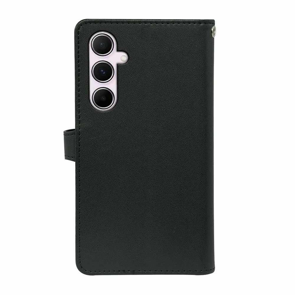For Samsung Galaxy S26 FE Case with 9 Card Slots PU Leather Stand Phone Cover - Black - 7