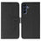 For Samsung Galaxy S26 FE Case Feather Imprint PU Leather Wallet Phone Cover - Black - 1