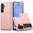 For Samsung Galaxy S26 FE Case with Card Holder TPU + PC Phone Back Cover - Rose Gold - 1
