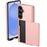 For Samsung Galaxy S26 FE Case with Card Holder TPU + PC Phone Back Cover - Rose Gold - 2