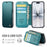 CASEME for iPhone 16 Plus Case  053  Magnetic RFID Blocking Wallet Flip Leather Phone Cover - Blue Green - 2