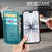 CASEME for iPhone 16 Plus Case  053  Magnetic RFID Blocking Wallet Flip Leather Phone Cover - Blue Green - 5