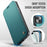 CASEME for iPhone 14 Case  053  Magnetic RFID Blocking Wallet Flip Leather Phone Cover - Blue Green - 7