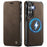 CASEME for Samsung Galaxy S25 FE Case  053   Magnetic RFID Blocking Wallet Flip Leather Phone Cover - Coffee - 1