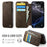CASEME for iPhone 14 Pro Case  053  Magnetic RFID Blocking Wallet Flip Leather Phone Cover - Coffee - 2