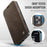 CASEME for iPhone 14 Pro Case  053  Magnetic RFID Blocking Wallet Flip Leather Phone Cover - Coffee - 7