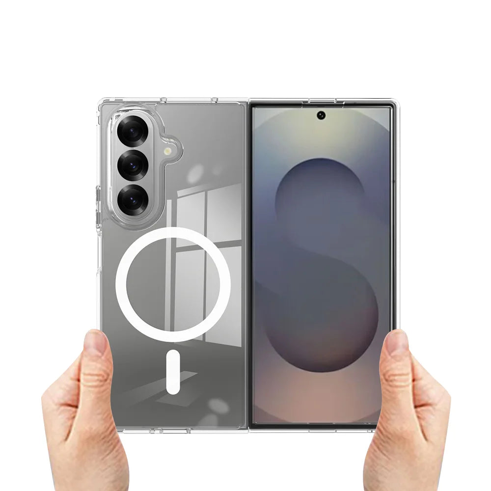 For Samsung Galaxy Z Fold8 Ultra Clear Phone Magnetic Case TPU + Acrylic Back Cover - Clear - 4