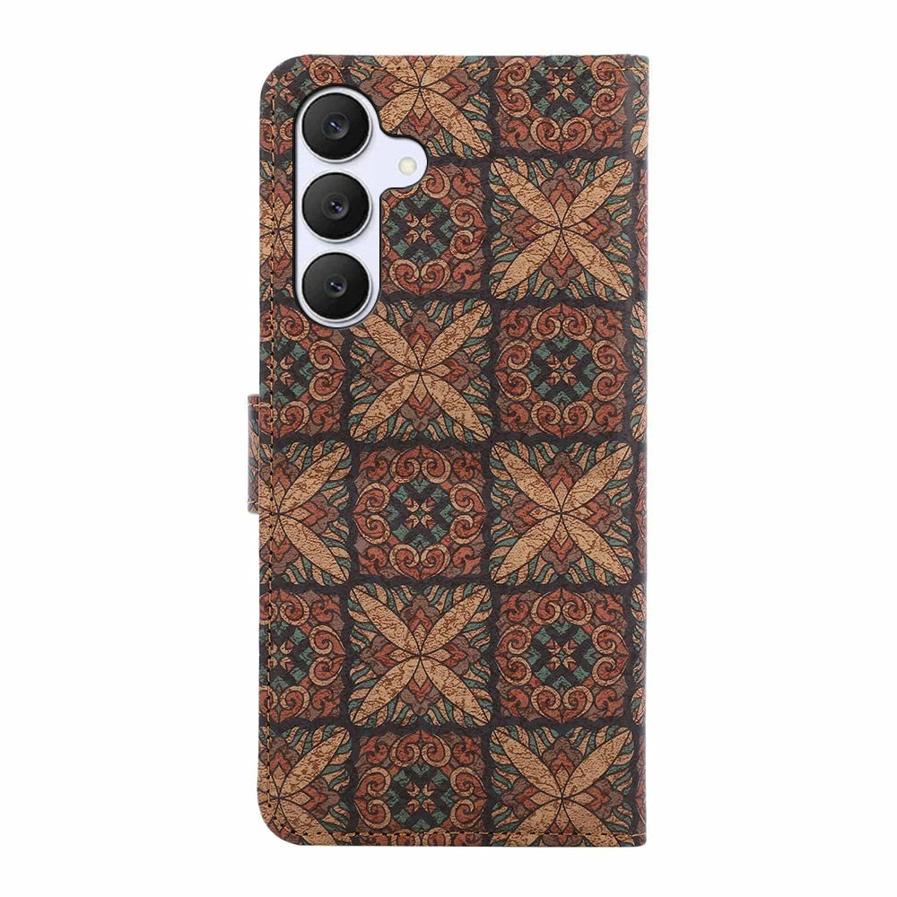 For Samsung Galaxy S26 FE Leather Wallet Case Bohemian-style TPU PU Phone Cover with Stand - Hearts - 7