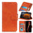 For Samsung Galaxy S26 FE Case Nappa Texture Split Leather Wallet Phone Cover - Orange - 6