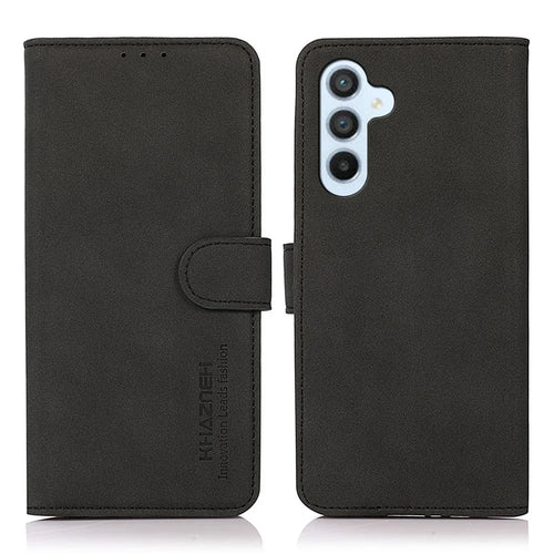 KHAZNEH For Samsung Galaxy S26 FE Case Anti Scratch PU Leather Wallet Stand Phone Cover - Black - 1