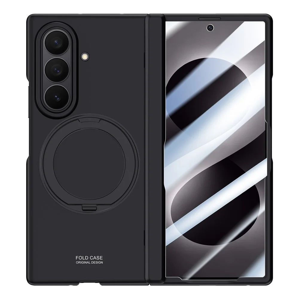 For Samsung Galaxy Z Fold8 Ultra Case Kickstand Skin Touch PC Phone Cover Built-In Screen Protector - Black - 2