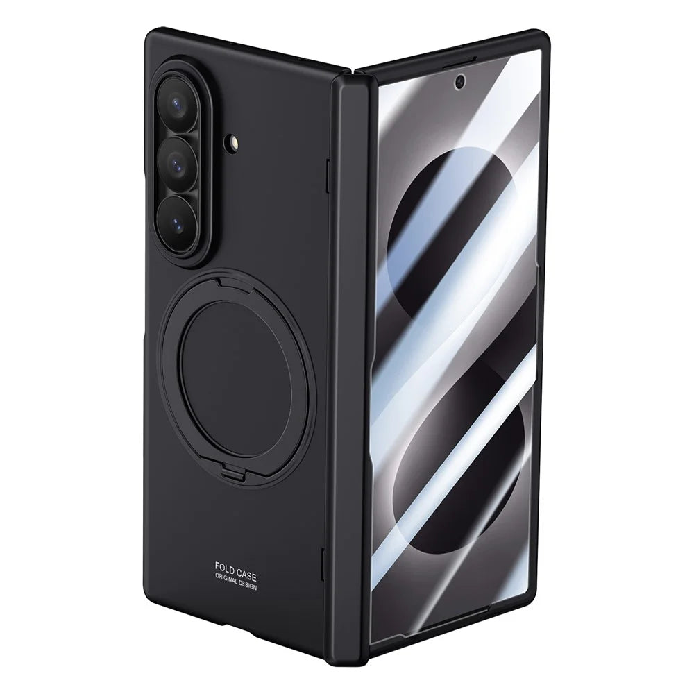 For Samsung Galaxy Z Fold8 Ultra Case Kickstand Skin Touch PC Phone Cover Built-In Screen Protector - Black - 4