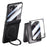 For Samsung Galaxy Z Flip8 Case Kickstand Skin Touch PC Phone Cover Built-In Screen Protector - Black - 1