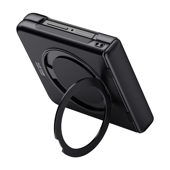 For Samsung Galaxy Z Flip8 Case Kickstand Skin Touch PC Phone Cover Built-In Screen Protector - Black - 7
