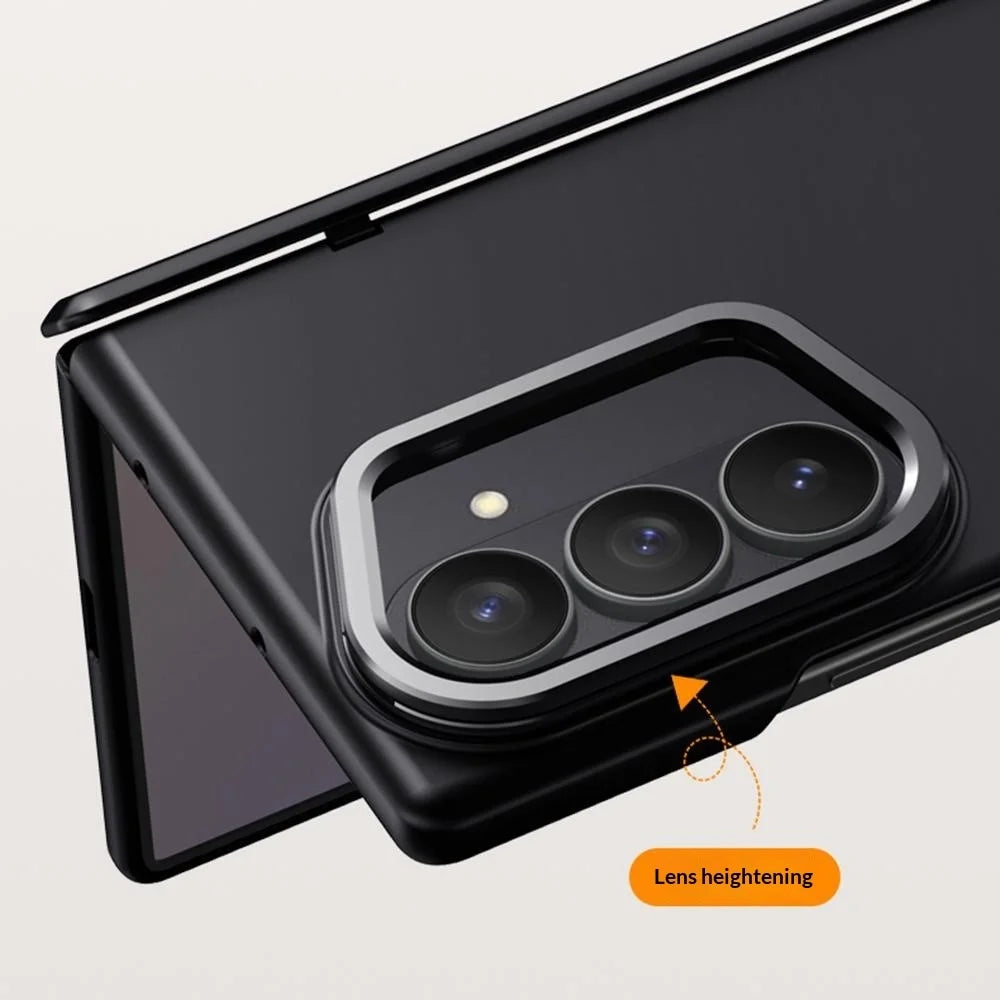 For Samsung Galaxy Z Fold8 Ultra Case Kickstand Hard PC Phone Cover with HD Tempered Glass Film - Black - 4