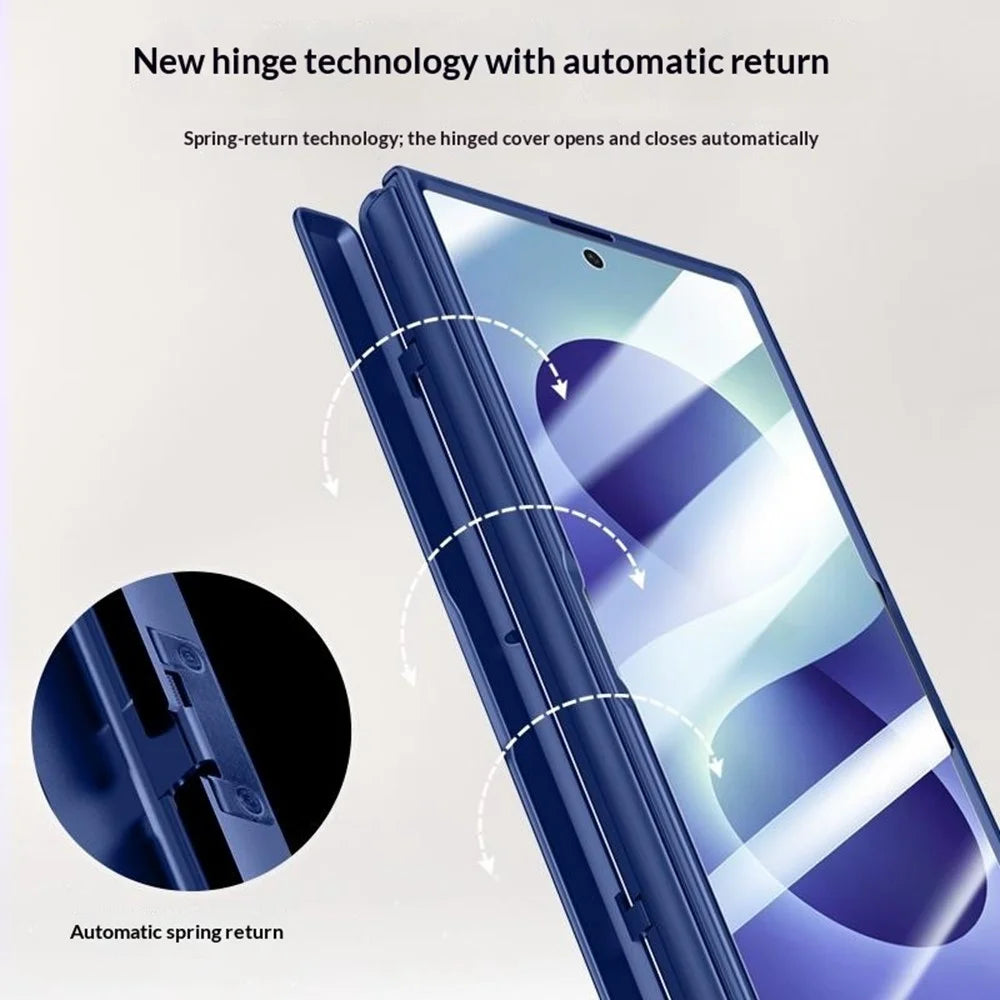 For Samsung Galaxy Z Fold8 Ultra Case Kickstand Hard PC Phone Cover with HD Tempered Glass Film - Black - 5