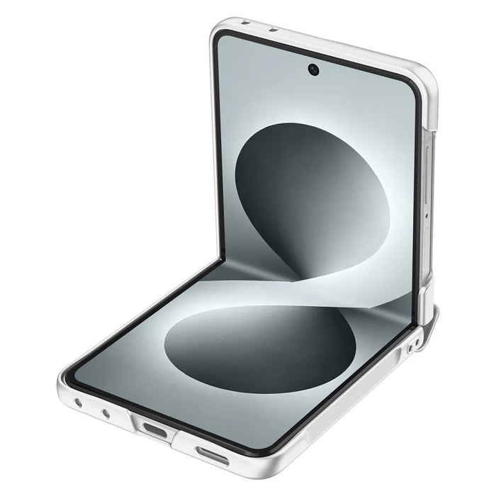 For Samsung Galaxy Z Flip8 Case Hard PC Hinge Protection Phone Cover with Rear Small Screen Protector - Silver - 4