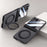 For Samsung Galaxy Z Flip8 Case Magnetic Kickstand PC + TPU Matte Phone Cover with Tempered Glass Screen Protector - Black - 2